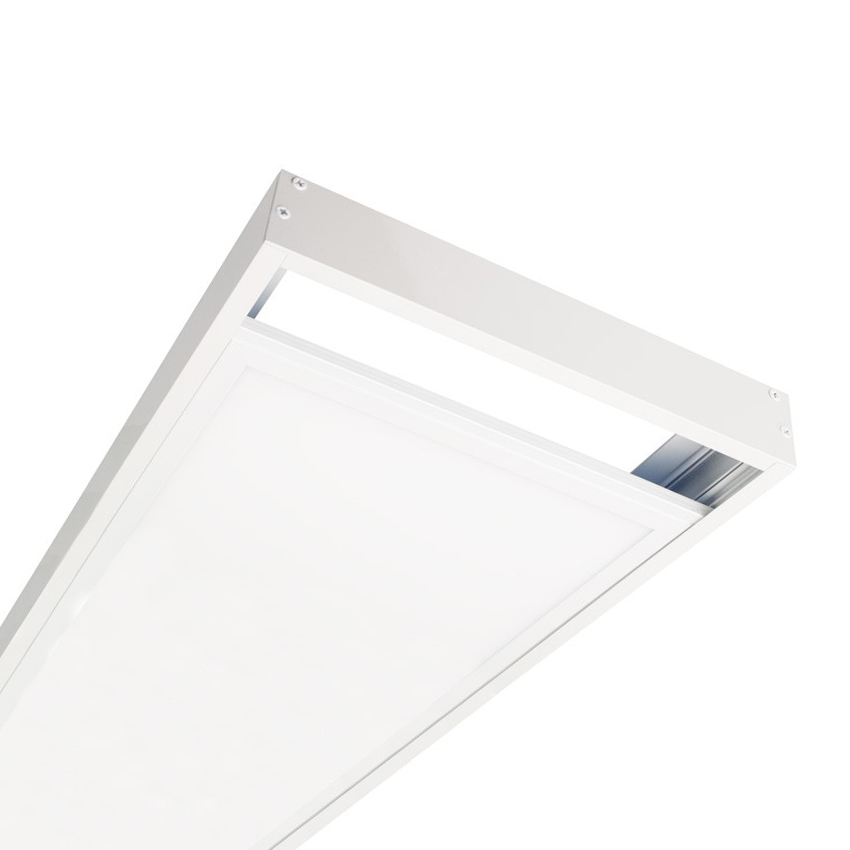 Kit Cornice fissaggio pannello led 120x30 Rifinitura bianca Kit Cornice fissaggio pannello led 120x30 Rifinitura bianca