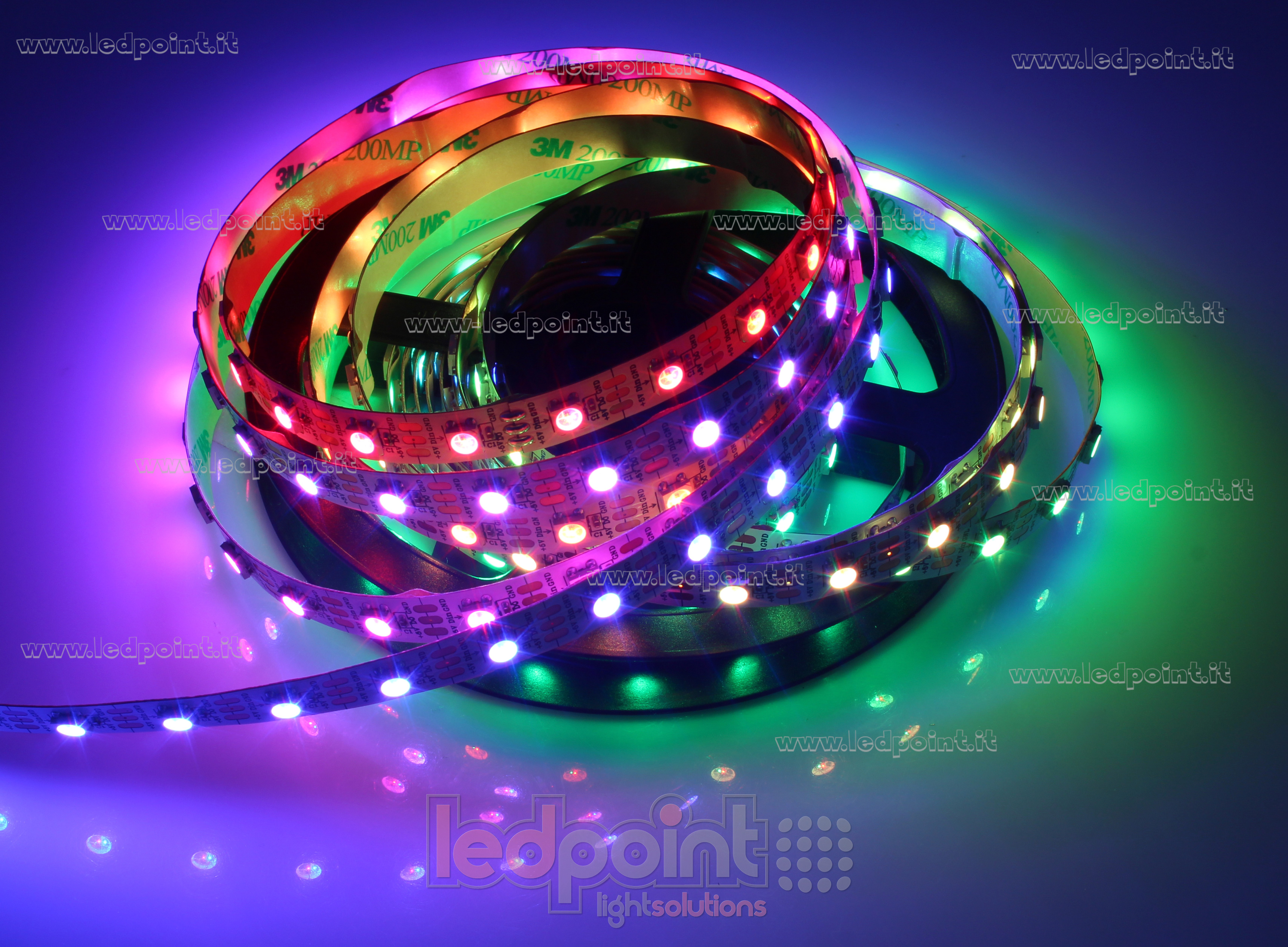 S25-RGB-12V - Strisce LED RGB - - Striscia LED RGB cambiacolore 5m smd5050  12V DC 60W IP44 S25-RGB-12V