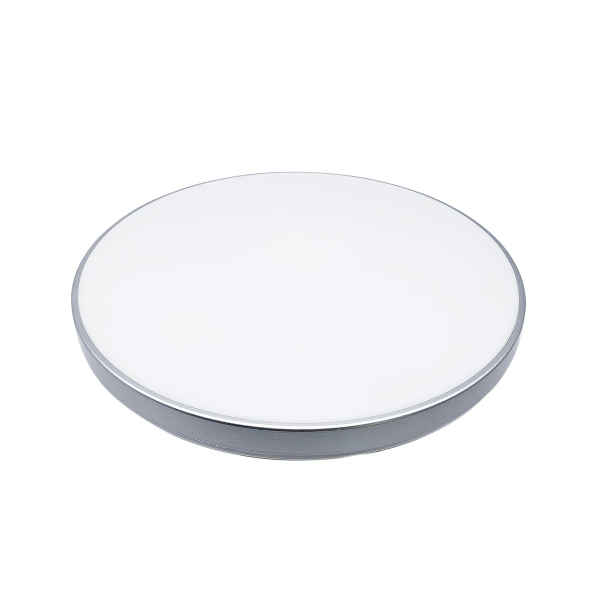 Plafoniera LED 24w 220v AC Rotonda diametro 27 cm Bordo Argento