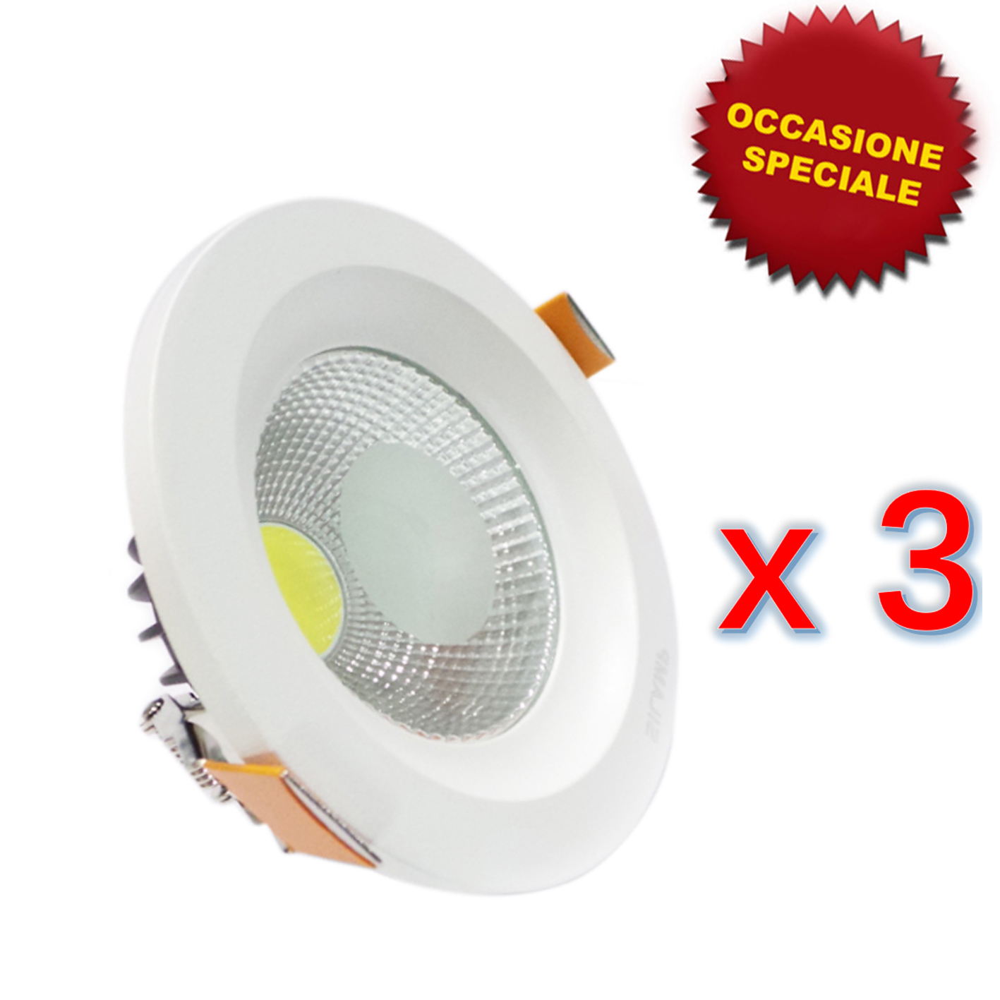 STOCK 3 PEZZI Faretto LED incasso 20W 220V Rotondo F68-R20W LUCE NATURALE