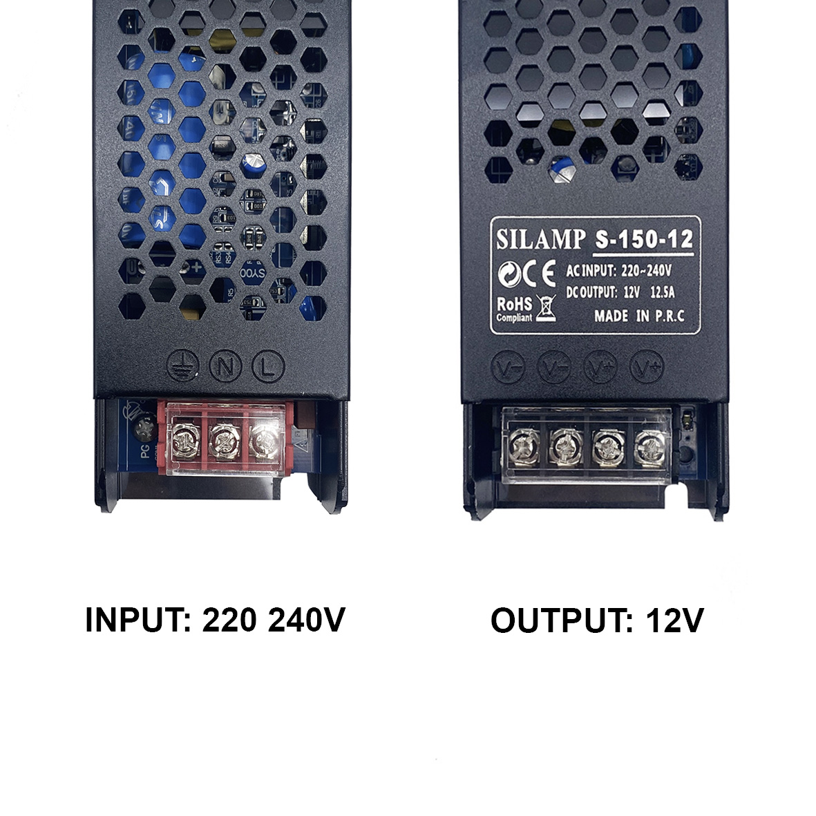 J3-150W-12V - Trasformatori LED 12V - - Trasformatore 12V DC 150W 12.5A  IP20 per lampade strisce led 12V J3-150W