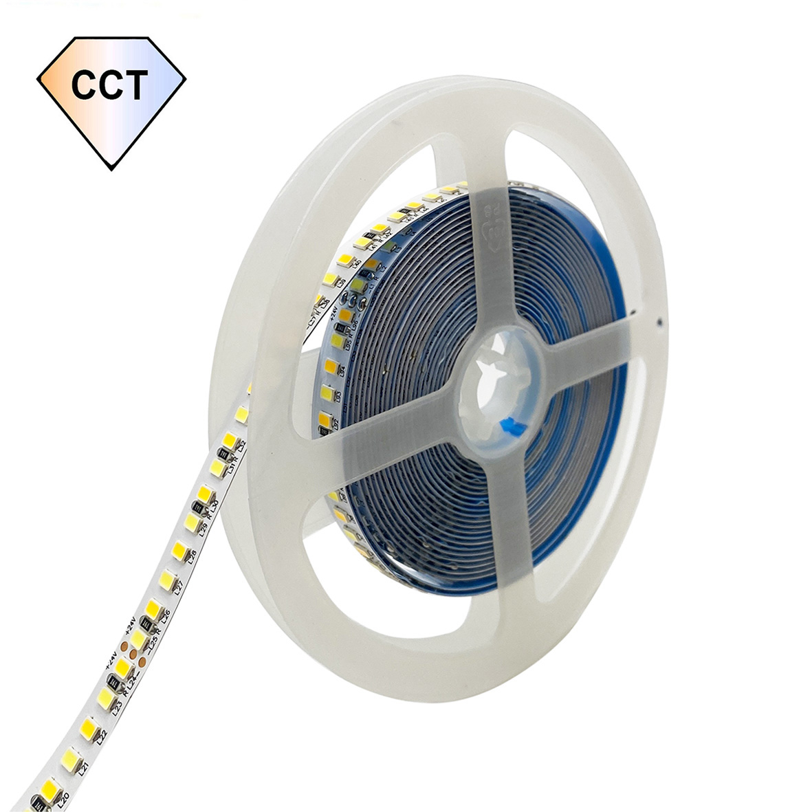 BOBINA 5M STRISCIA LED 24V DC 80W IP20 DIMMERABILE COLORE CCT S40-2835-24V