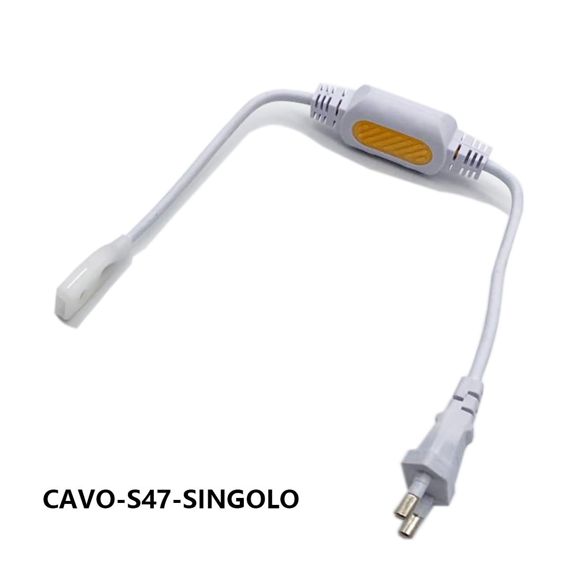 Cavo alimentazione con raddrizzatore 220V e tappo di chiusura per striscia S47