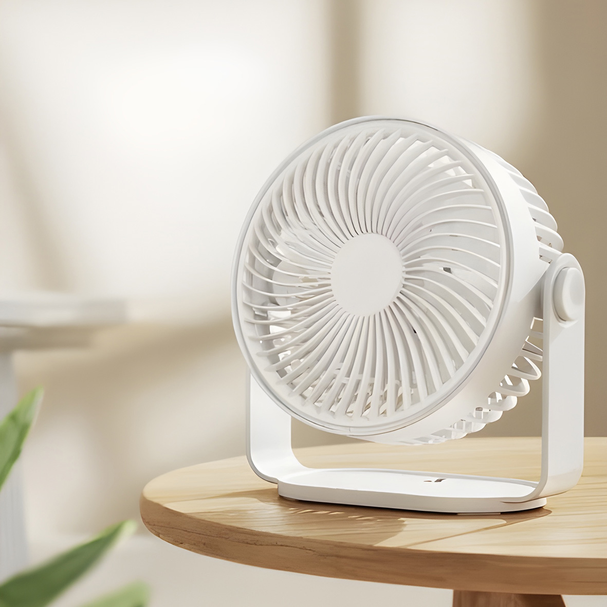Ventilatore da Tavolo Ricaricabile Silenzioso con Luce da Notte