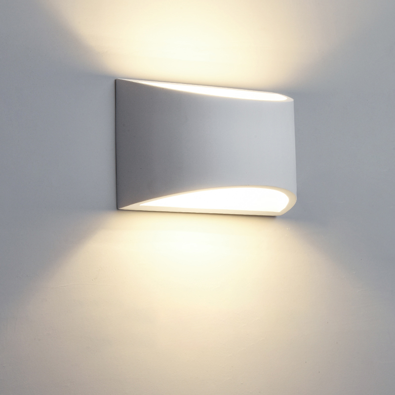 Applique da Parete GESSO Curva Doppia Luce attacco G9 LAMPADINA NON INCLUSA