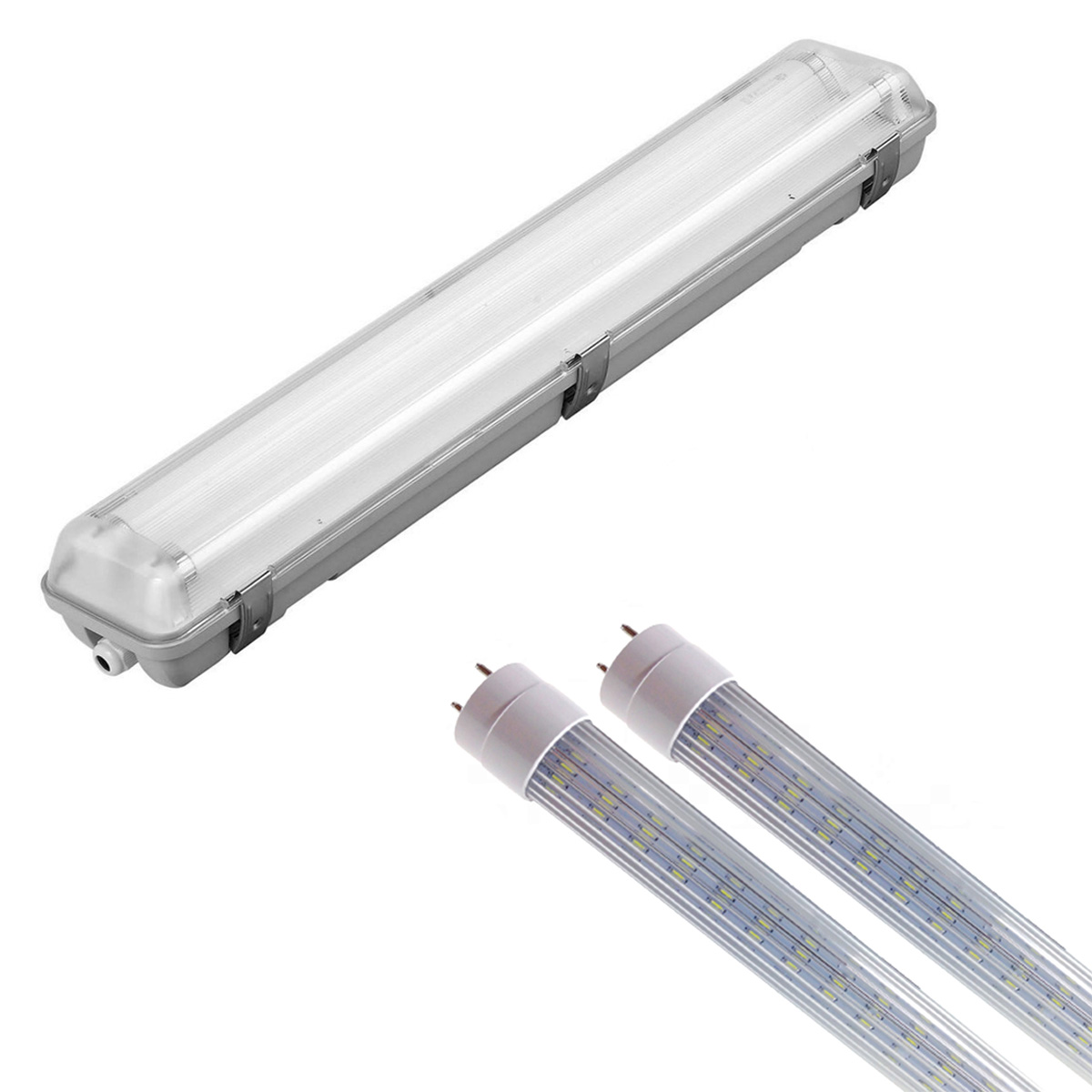 Plafoniera a Tenuta Stagna IP65 120cm 220v incluso di 2 Tubi T8 20W TS5