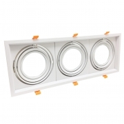 PortalÃ¡mpara AR111 para 3 Focos LED Empotrables â Aro Orientable, Orificio 460x160mm
