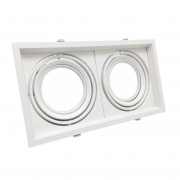 PortalÃ¡mpara AR111 para 2 Focos LED Empotrables â Aro Orientable Blanco