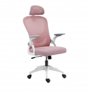 Silla ErgonÃ³mica de Oficina Rosa con Altura Ajustable y Reposabrazos Abatibles
