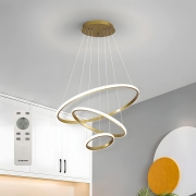Pendant Light 3 Circles 68W Black with Remote Control Included V636-BLACK