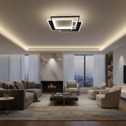 S Pendelleuchter mit 6 Kugeln aus Rauchglas V721