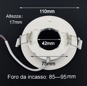 Fi28-10W - Faretti led Incasso - - Faretto LED incasso rotondo 10W diametro  118mm COB Potente F.I.82-110mm