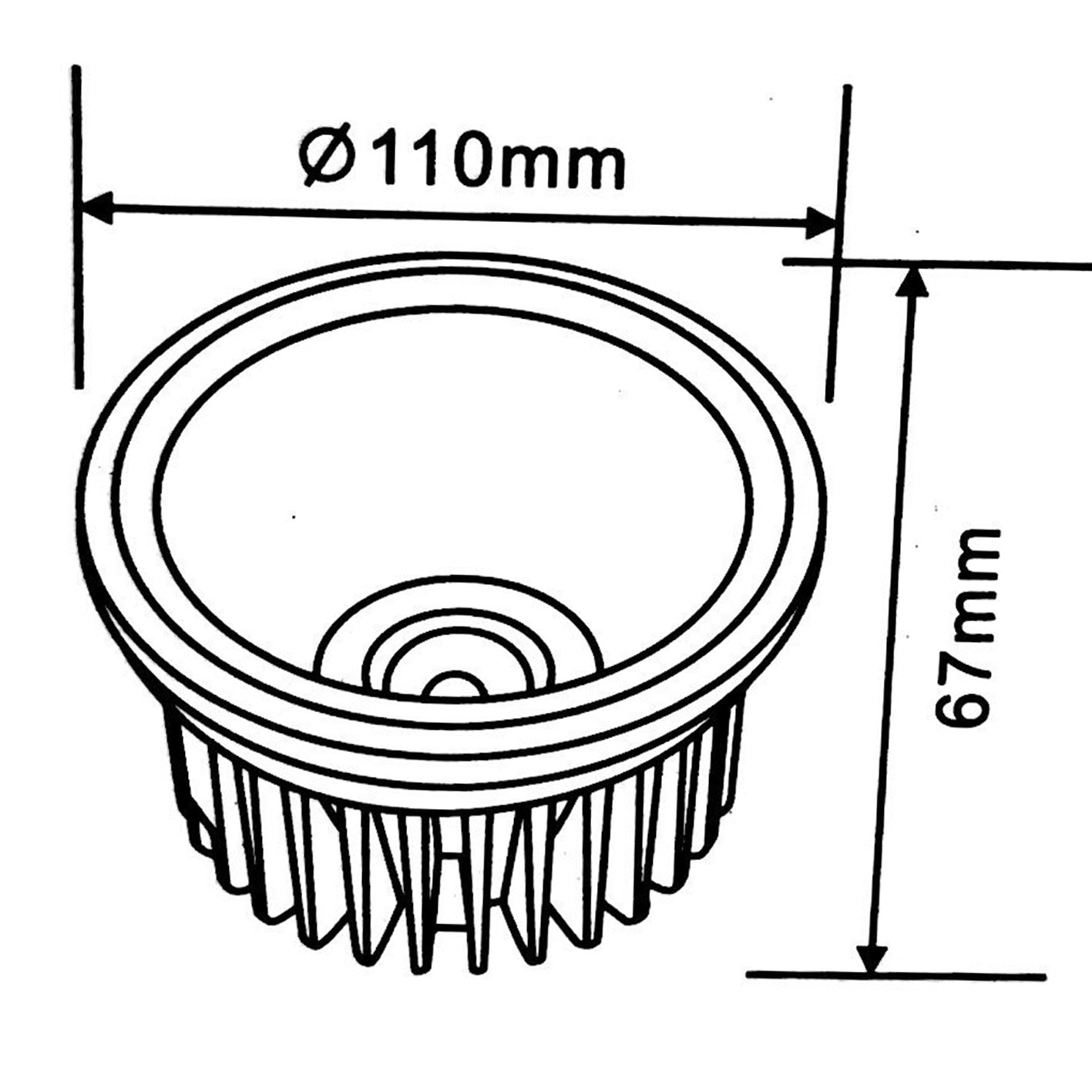 LAMPADINA LED AR111 20W FARETTO DA INCASSO CON ALIMENTATORE INCLUSO